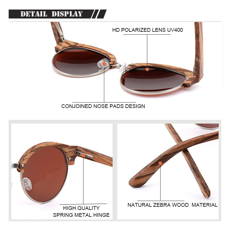 Meadow Slate Wooden Mens Sunglasses