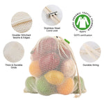 Healthy Eats Biodegradable Mesh Organic Cotton Vegetable Fruit Bags
