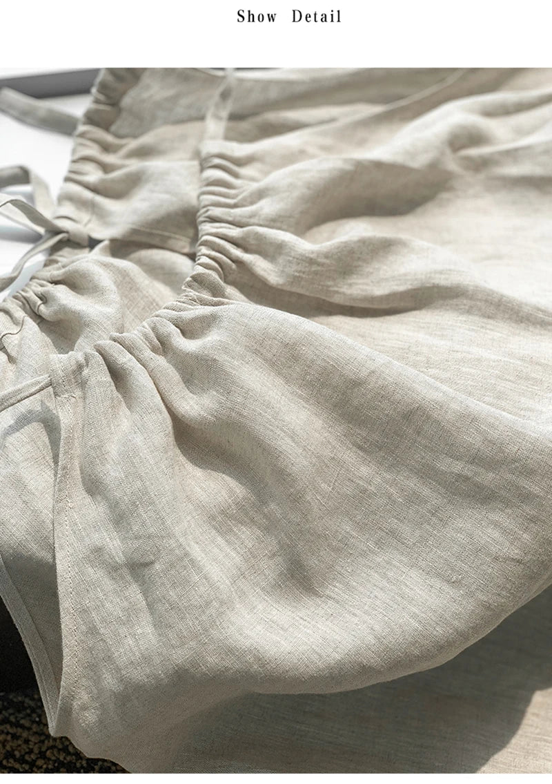 Natural Hues 100% Linen Womens Halter Top