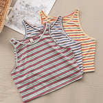 Emerald Meadow Striped Casual Cotton Womens Tank Top