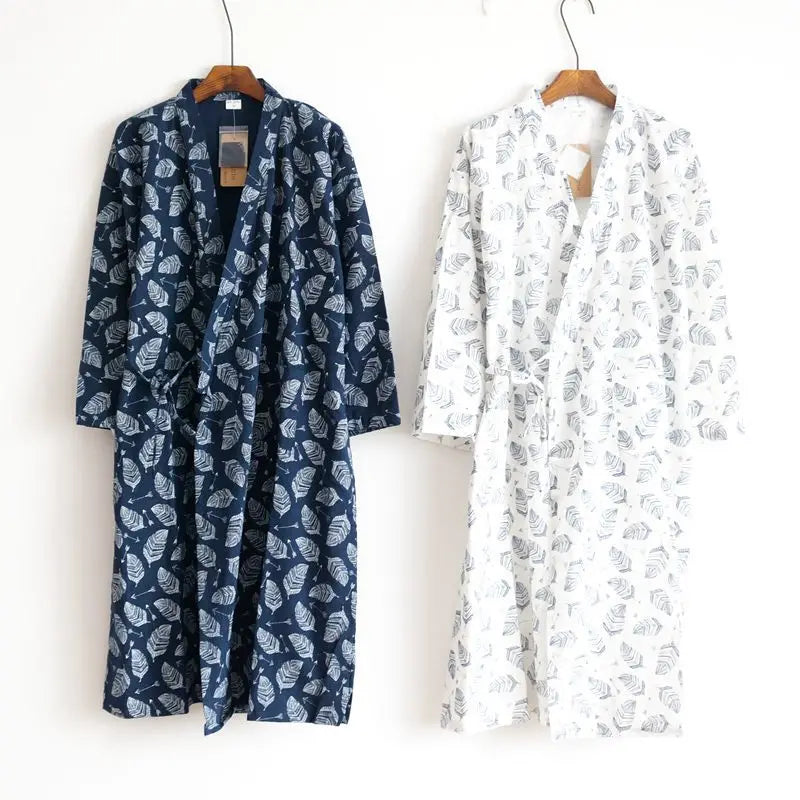 Azure Leaf Jersey Mens Robe