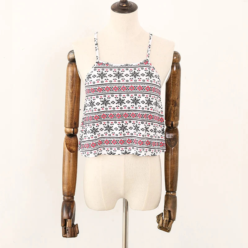 Azure Dew Dots Bohemian Summer Viscose Womens Tank Top