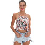 Azure Dew Dots Bohemian Summer Viscose Womens Tank Top