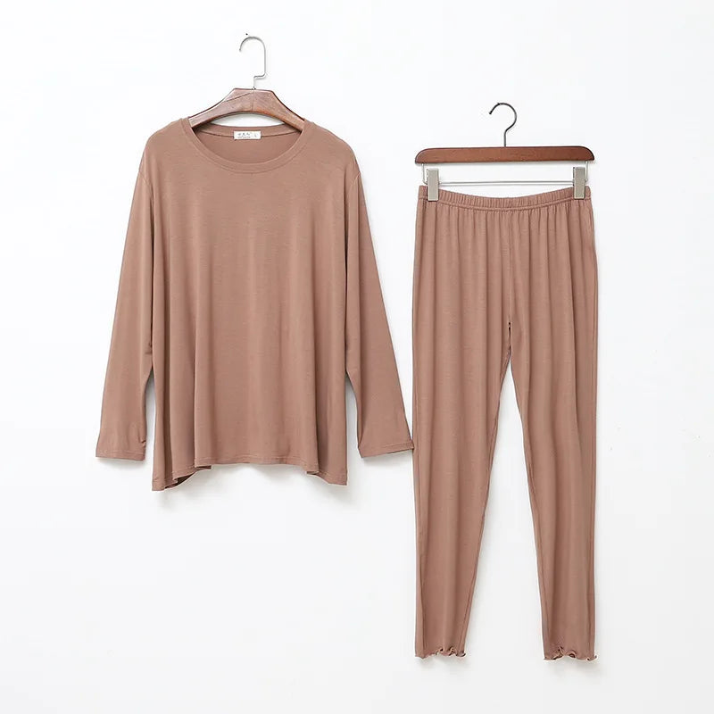 Forest Green Solid Lounge Viscose Womens Pajamas