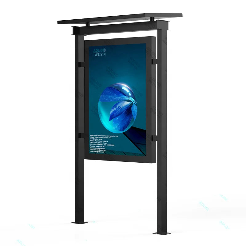 Factory ized Design Solar Powered Smart Advertising Display Outdoor LED Light Box