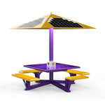 Solar Powered Phone Charging Smart Outdoor Garden Picnic Table With LED Lighting