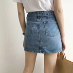 Azure Forest None Womens Denim Skirt
