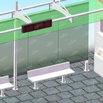 5Pcs City Street Solar Powered Bus Stop with Vending Kiosk
