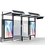 Crimson Jade Flaxen Modern Stainless Steel Solar Smart Bus Stop Shelter Unisex