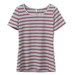 Golden Maple Stripes Casual Cotton Womens Top