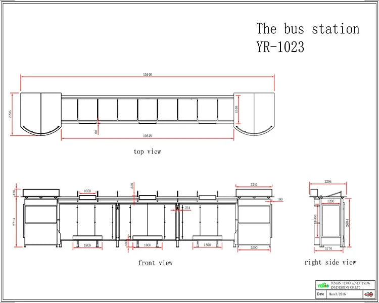 5Pcs City Street Solar Powered Bus Stop with Vending Kiosk
