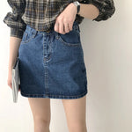 Azure Forest None Womens Denim Skirt