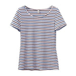 Golden Maple Stripes Casual Cotton Womens Top