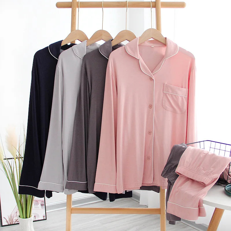 Midnight Mist 2Pcs Lounge Modal Womens Pajamas