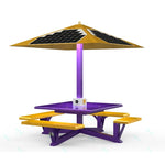 Solar Powered Phone Charging Smart Outdoor Garden Picnic Table With LED Lighting