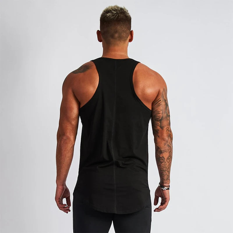 Evergreen Moss Cotton Mens Fitness Tank Top