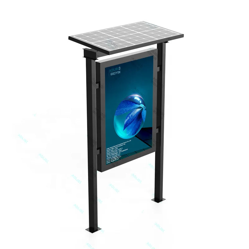 Factory ized Design Solar Powered Smart Advertising Display Outdoor LED Light Box