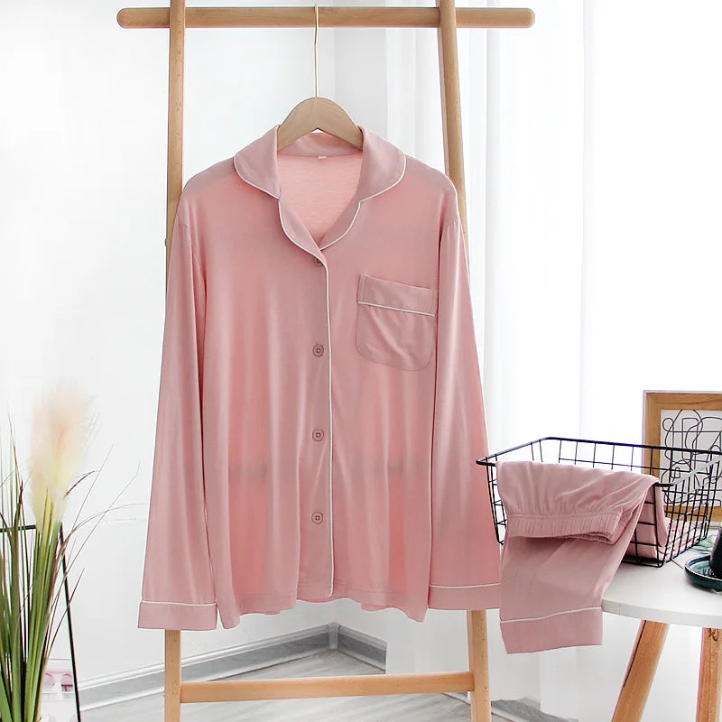 Midnight Mist 2Pcs Lounge Modal Womens Pajamas