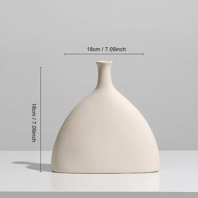 Ivory Modern Abstract Hollow Ceramic Vase | Hypoallergenic - Allergy Friendly - Naturally Free