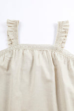 Ivory Rose Ruffle Straps Cotton Tank Top | Hypoallergenic - Allergy Friendly - Naturally Free