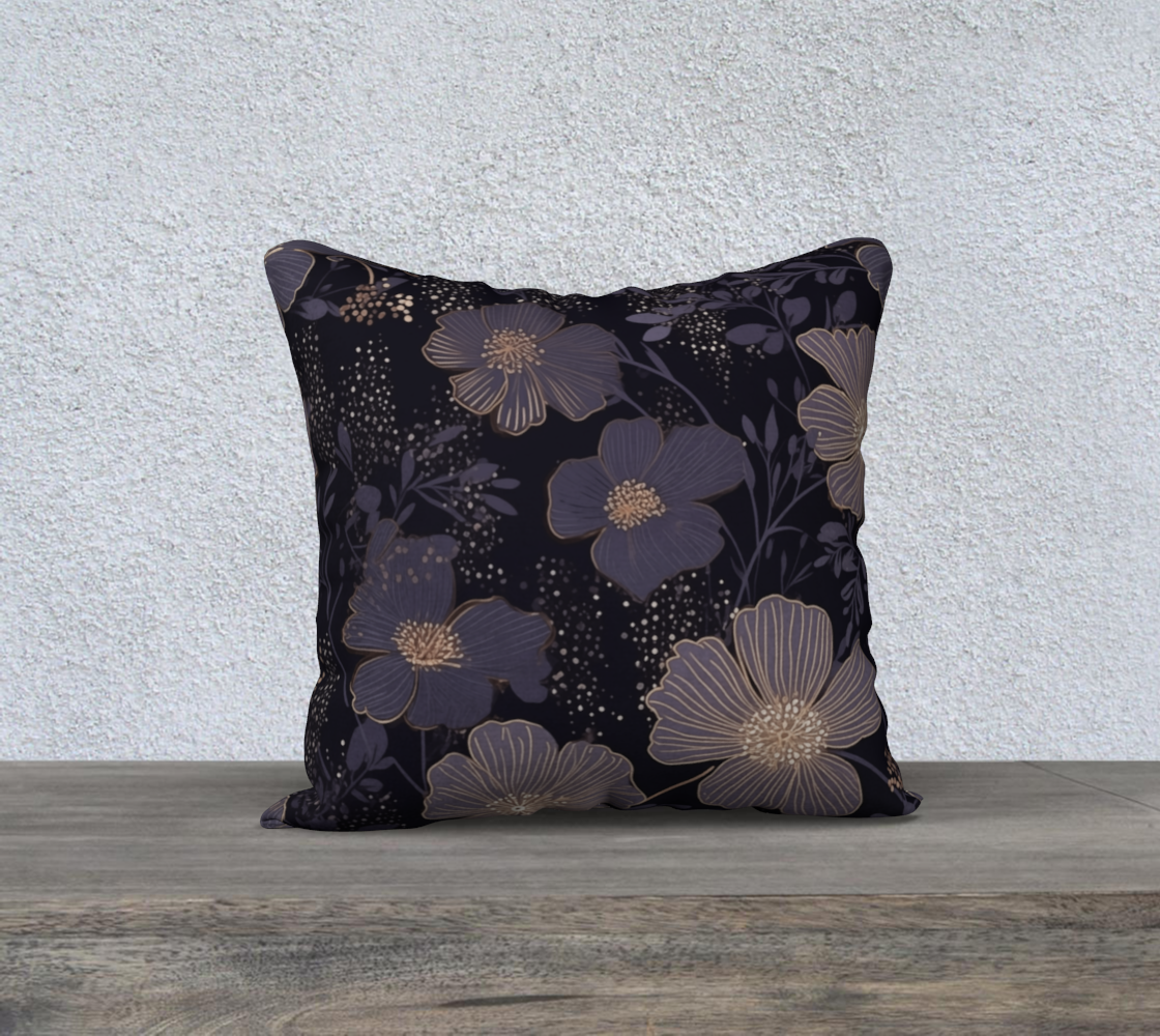 Majestic Garden Floral 100% Cotton Throw Pillow | Hypoallergenic - Allergy Friendly - Naturally Free