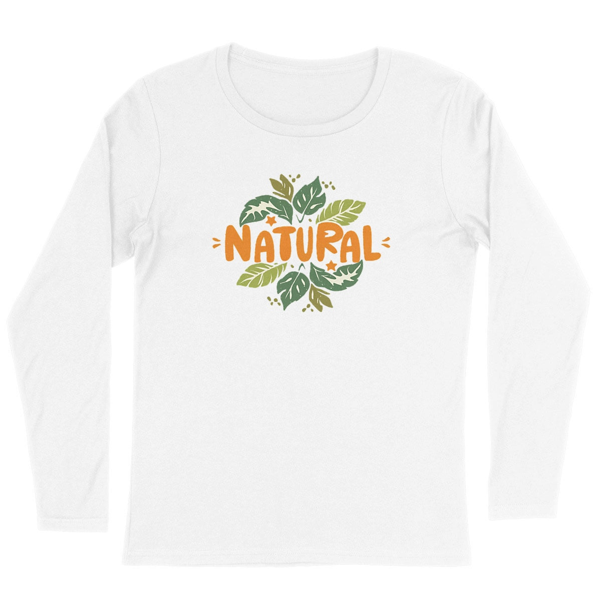 Natural Foilage Long Sleeve Organic Cotton Graphic Shirt | Hypoallergenic - Allergy Friendly - Naturally Free