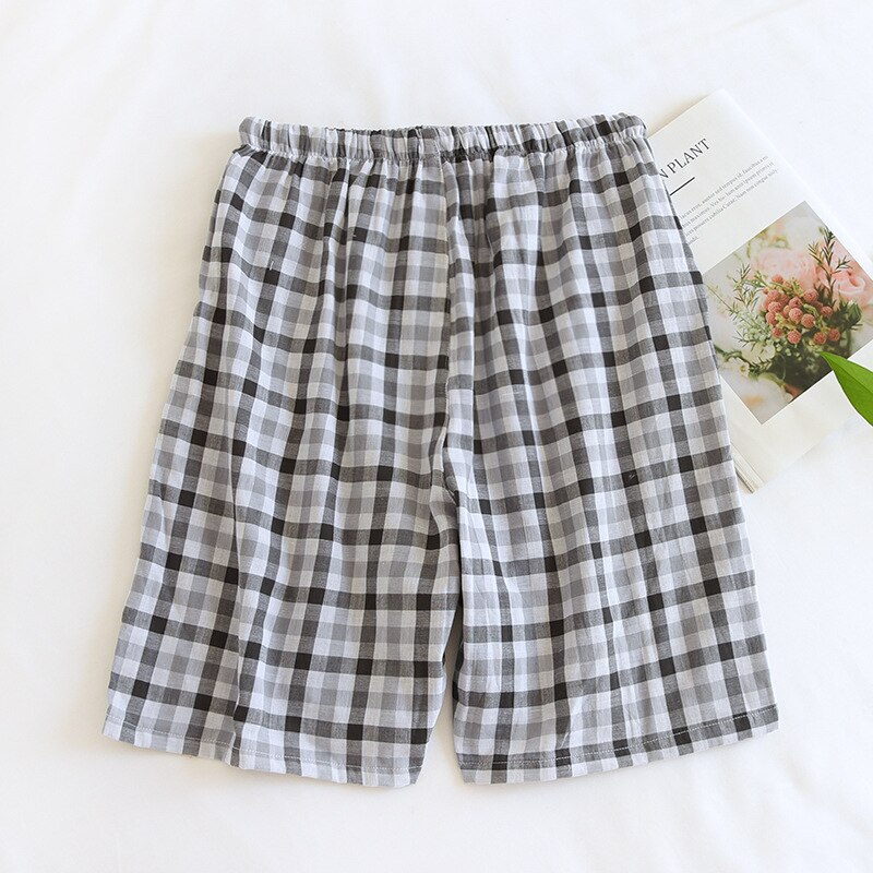 Nature's Stripes Plaid 100% Cotton Mens Lounge Pajama Shorts | Hypoallergenic - Allergy Friendly - Naturally Free