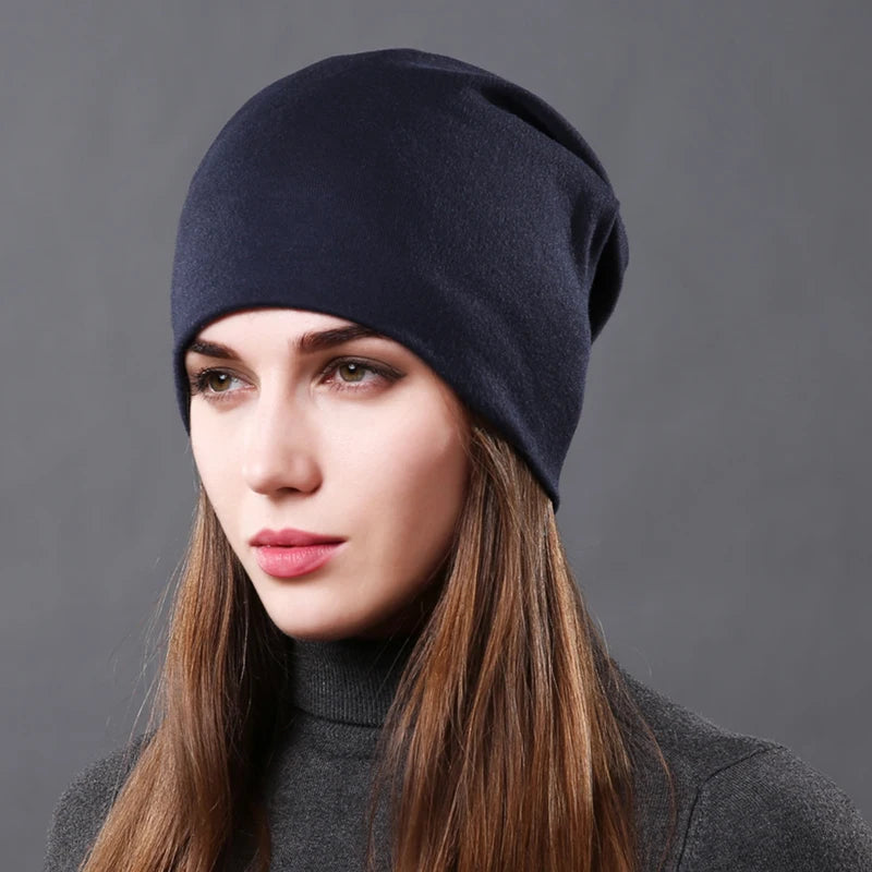 Noir Slush Knit Cotton Beanie Hat | Hypoallergenic - Allergy Friendly - Naturally Free