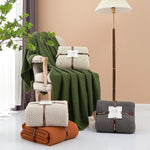 Pineapple Retreat Solid Organic Cotton Knit Throw Blanket | Hypoallergenic - Allergy Friendly - Naturally Free