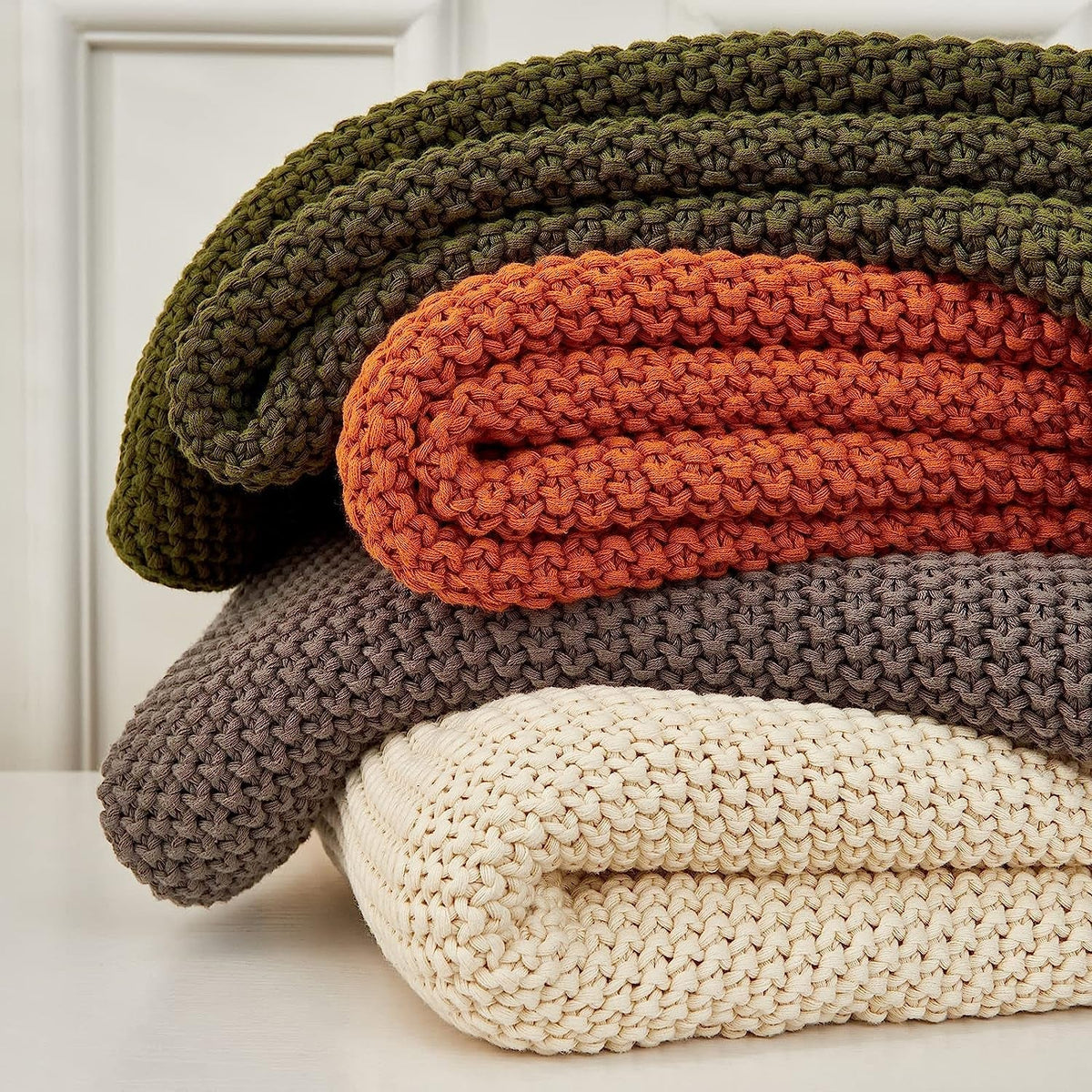 Pineapple Retreat Solid Organic Cotton Knit Throw Blanket | Hypoallergenic - Allergy Friendly - Naturally Free