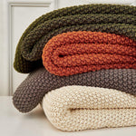 Pineapple Retreat Solid Organic Cotton Knit Throw Blanket | Hypoallergenic - Allergy Friendly - Naturally Free