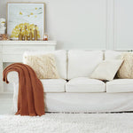 Pineapple Retreat Solid Organic Cotton Knit Throw Blanket | Hypoallergenic - Allergy Friendly - Naturally Free