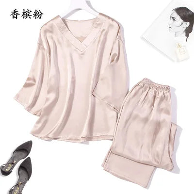 Pink Garden 16MM 100% Mulberry Silk Pajama Set | Hypoallergenic - Allergy Friendly - Naturally Free