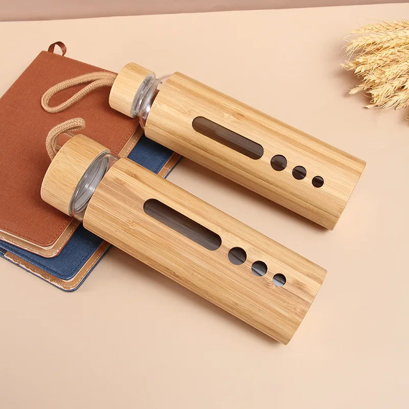 Azure Mist Plain Outdoor Water Bottle Borosilicate Glass Eco-friendly Drinkware