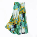 Oil Painting Style Artistic Sense 100% Natural Mulberry Silk Crepe De Chine Women's Fashionable Butt Wrapped Fishtail Skirt