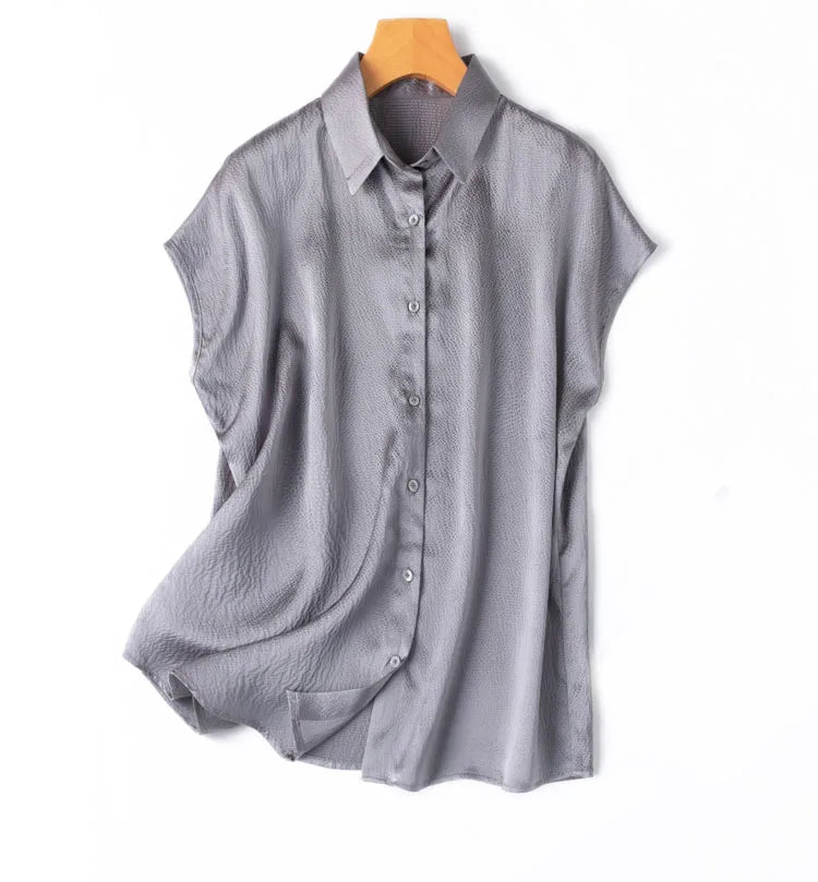Pearl Dusk Office 100% Silk Womens Blouse