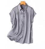 Pearl Dusk Office 100% Silk Womens Blouse