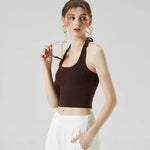 Autumn Vibes Cotton Viscose Womens Halter Top