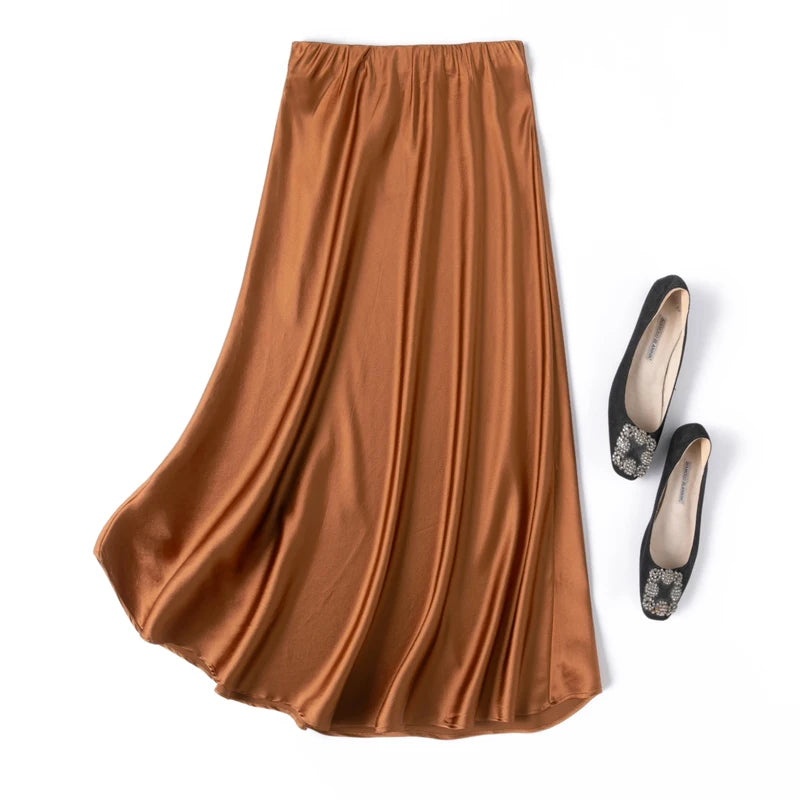 Golden Harvest Solid Womens Silky Skirt