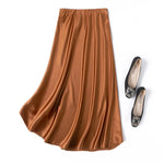 Golden Harvest Solid Womens Silky Skirt