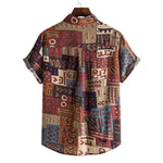 Crimson Ocean Floral Cotton Mens Shirt