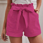Midnight Soir Cotton Linen Womens Shorts