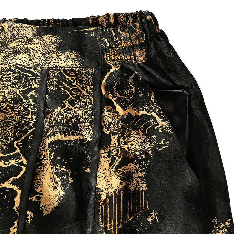 Golden Landscape 50MM Mulberry Silk Womens Skirt