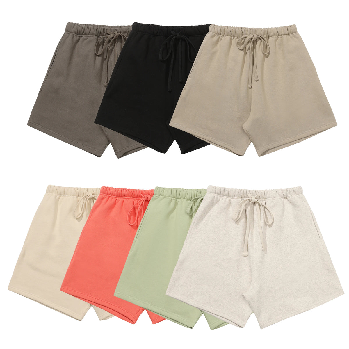 Summer Solstice Solid Cotton Mens Activewear Shorts