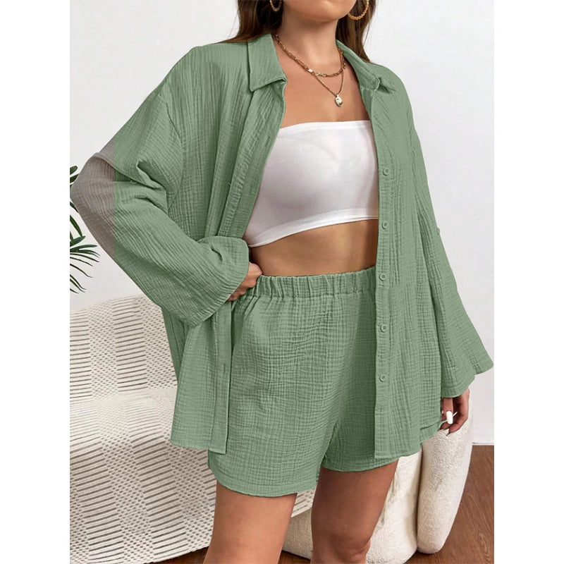 Sunset Muslin 2Pcs Casual 100% Cotton Womens Set