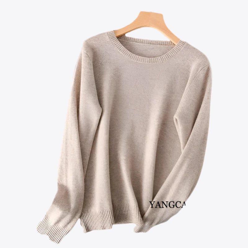 Truffle Beige 100% Wool Womens Sweater