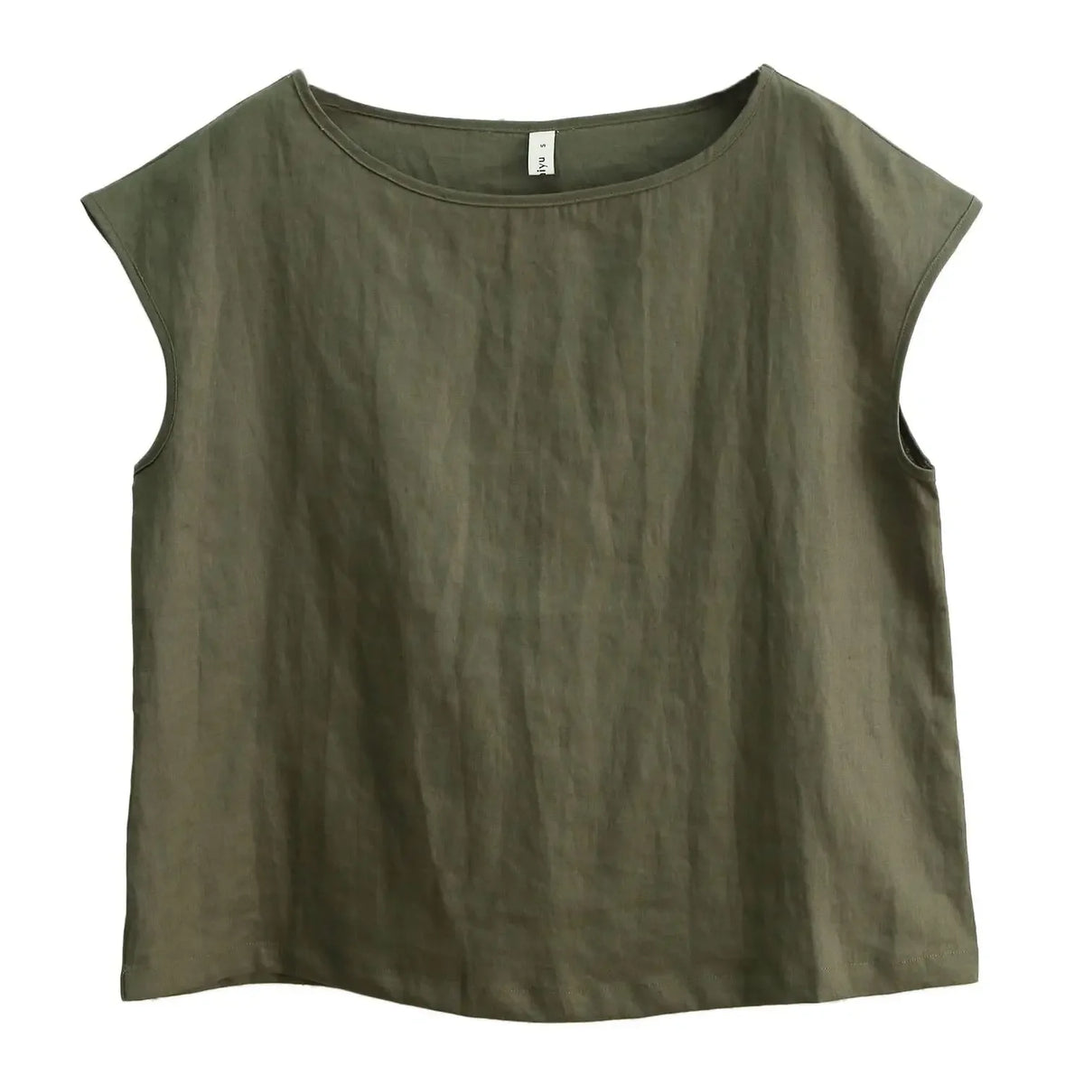 Tranquil Azure Dots Casual Linen Womens Top