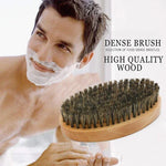 2Pcs Soft Boar Wood Beard Brush Set