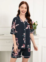 Misty Blossom Floral Womens Pajamas Viscose