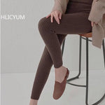Cloudberry Mist Knit Wool Cashmere Womens Leggings